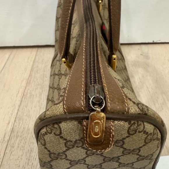 Gucci Tan Canvas & Leather Vintage PRISTINE Boston Bag Authentic with COA - Picture 6 of 13